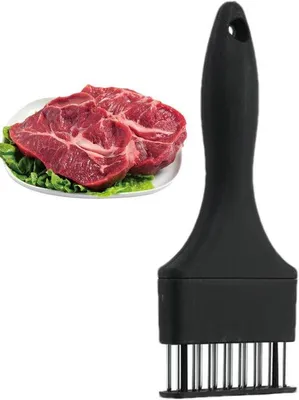 Produktbild von Fleischklopfer aus Edelstahl – Fleischklopfer, Nadelzahn – Zum Zartmachen von Fleisch – Korrosionsbeständig, langlebig – 20 x 8 x 2 cm