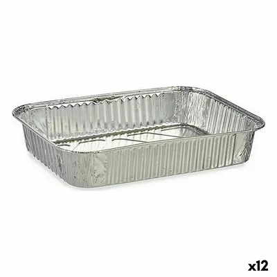 Image de Set de saladiers de cuisine jetables aluminium 22 x 15,6 x 4,8 cm (12 pièces)