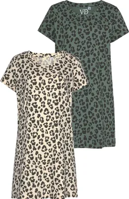 Produktbild von Vivance Dreams Sleepshirt ecru-schwarz-gemustert Größe 36/38