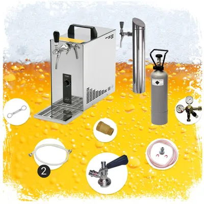 Image de Ensemble complet Tireuse a biere - PYGMY 25 machine a biere, pompe a biere 1 ligne, 35 litres/h, y compris colonne à bière, Green Line, KEG: Type A