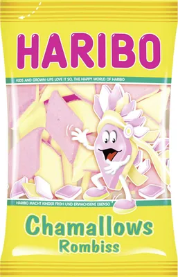 Produktbild von Haribo Chamallows Rombiss Rauten mit Vanille Erdbeergeschmack 225g