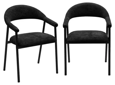 Image de CALICOSY - Lot de 2 chaises en tissu bouclette L56 cm - AREN