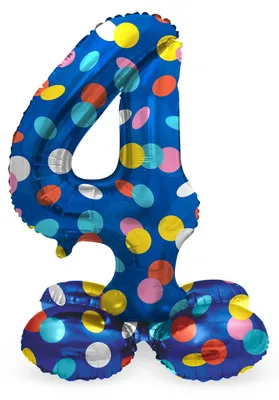 Image de Ballon en plastique debout points colorés Figure 4 - 72 cm
