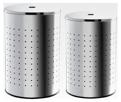 Produktbild von Wäschesammler-Set, 2-teilig, Edelstahl, 37 Liter, 54 Liter