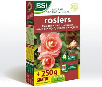 Immagine prodotto di Concime biologico per rose, organico-minerale, effetto a lunga durata, 1 kg + 250 g in omaggio, superficie 12,5 m², NPK 5-4-8 + MgO