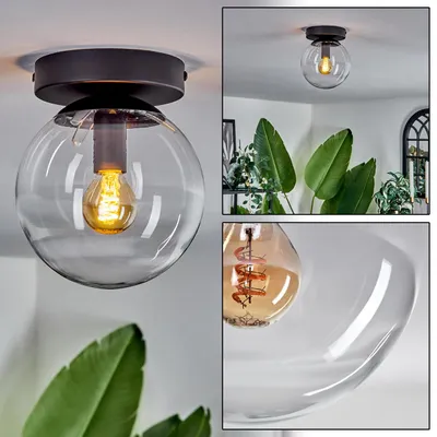 Produktbild von Fossobiubo Deckenlampe aus Metall/Glas in Schwarz/Klar