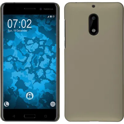 Produktbild von PhoneNatic Case kompatibel mit  Nokia 6 - Hülle gold gummiert Hard-case + 2 Schutzfolien