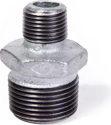 Produktbild von Temperguss verzinkt Reduziernippel AG 1" x AG 1/2" Fitting Gewindefittings