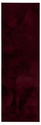 Image de benuta Basic tapis en fibres synthétiques effet fourrure Furry - Bordeaux 70x200 cm - Tapis de salon doux - Dos antidérapant - Lavable - Convient au chauffage au sol