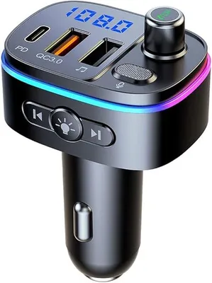 Zdjęcie produktu dla Samochodowy adapter Bluetooth z portem USB QC3.0, bezprzewodowy odbiornik audio, obsługa szybkiego ładowania, funkcja Plug-and-Play, zestaw głośnomówiący.