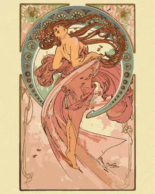 Produktbild von Zuty - Malen nach Zahlen - DER TANZ (ALPHONSE MUCHA), 40x50 cm, ohne Keilrahmen