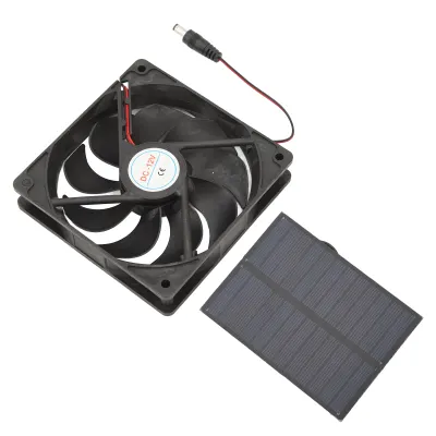 Obrázok produktu pre Solárny ventilátor na vonkajšie použitie, monokryštalický kremík, pre karavany, obytné automobily, toalety a domčeky pre zvieratá, 12 V, 3 W