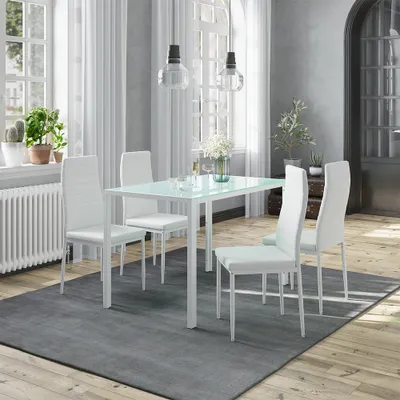 Obrázek produktu pro Jídelní set Vicco Grand Bílá 120 x 75 cm se 4 židlemi, Model 51841