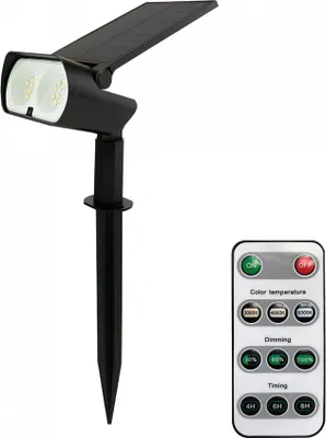 Produktbild von Spectrum LED Solarleuchte OCULUS Solaria Gartenspot mit Erdspieß IP65 2W 200lm schwarz CCT