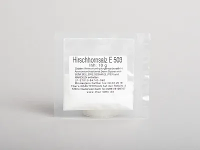 Produktbild von Hirschhornsalz (E 503) - Backtriebmittel - Backen - Pulver - Lebkuchen - 10g