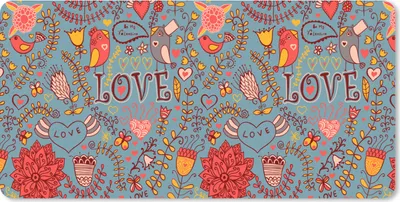 Produktbild von MuchoWow® Mauspad Mousepad Mädchen - Vogel - Liebe - Muster - Mädchen - Kinder - Kinder 60x30 cm - Mousepads - Maus Mat - Pad - Mausunterlage - Nachhaltig