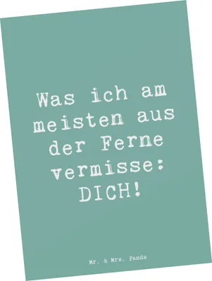 Produktbild von Mr. & Mrs. Panda Postkarte Spruch Heimweh Dich - Meeresbrise - Geschenk, Gefühl, Verbundenheit, Emotionen, Ansichtskarten, Postkarten, kunstkarte, Motivation, Grußkarte