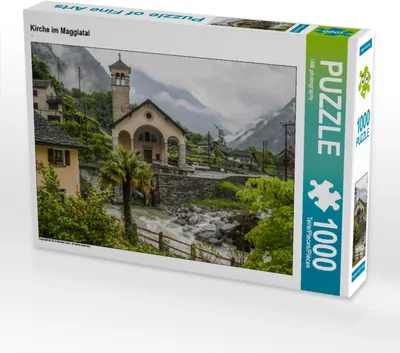 Produktbild von CALVENDO Puzzle Kirche im Maggiatal | 1000 Teile Lege-Größe 64x48cm Foto-Puzzle für glückliche Stunden