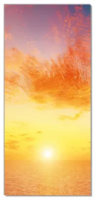 Produktbild von Wallario selbstklebende Türtapete 93 x 205 cm - Sonnenuntergang über dem Meer - rote Wolken und blauer Himmel - Abwischbar, rückstandsfrei zu entfernen