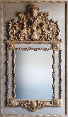 Produktbild von Casa Padrino Luxus Barock Spiegel Grau / Antik Gold H. 187 cm -  Italy