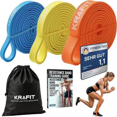 Produktbild von Widerstandsbänder Set, 100% Naturkautschuk, für Krafttraining