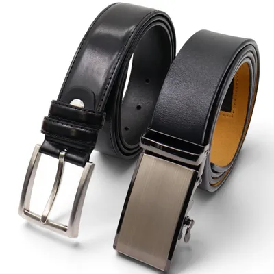 Produktbild von Safekeepers Herrengürtel – Automatikgürtel ohne Löcher – Ledergürtel für Herren – 2er-Pack Schwarz- 120