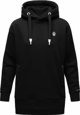 Produktbild von Navahoo Damen Sweatshirt Kapuzen Hoodie Oversize warm Pullover Silberengelchen Schwarz Gr: 36 - S