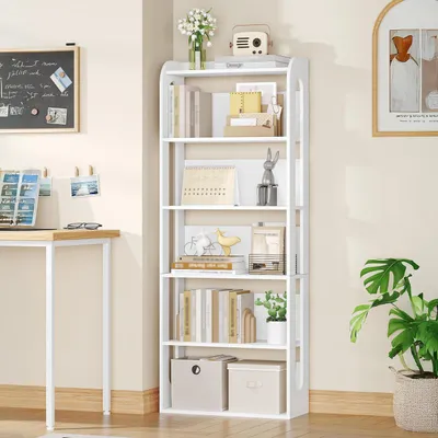 Immagine prodotto di Libreria a colonna, 6 ripiani, legno bianco, 24 x 60 x 153 cm