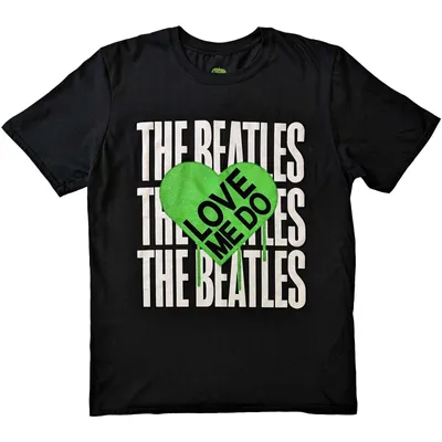 Produktbild von The Beatles Love Me Do Graffiti Heart Black L T-Shirt