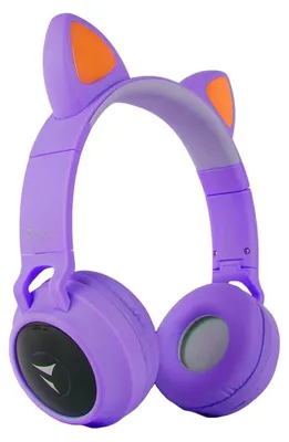 Image de Techmade Funny Casque Bluetooth Over-Ear avec Oreilles LED et Micro Violet