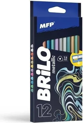 Obrázek produktu pro Metalizované trojhranné tužky s ořezávátkem 12ks