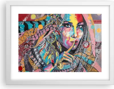 Produktbild von Gerahmtes Poster - Weißer Rahmen - frau folklore - 40x30 cm - Wand Bild - Wanddeko - Wandbilder - Kunstposter - Wandposter - Bilderrahmen - Bilder - Kunstdruck - Wandbild - P2WAA40x30-3427