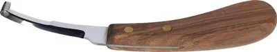 Produktbild von Kerbl Hufmesser zweischneidig, 85x12mm Klinge, rostfrei, ergonomischer Holzgriff