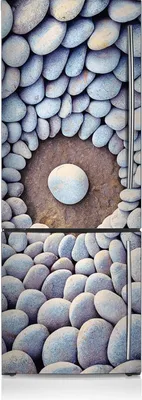 Produktbild von Kühlschrank Aufkleber Kühlschrankmagnete Dekoration Kühlschrankfolie 60x180 cm - Kreis von Steinen