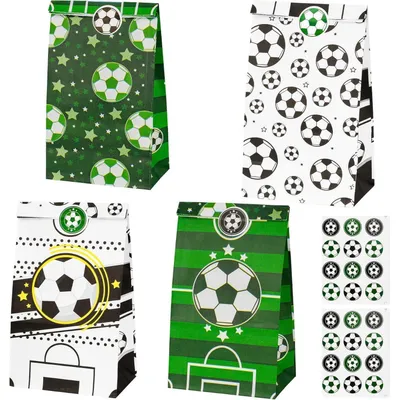 Obrázok produktu pre Papiere na výzdobu na futbalovú párty, 16 kusov, s 24 nálepkami, vhodné na detské narodeninové oslavy