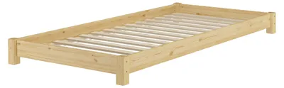 Produktbild von Niederflurbett Futonbett Einzelbett Bodenbett 90x200 Kiefer massiv wählbares Zubehör V-60.51-09Rollrost inkl.