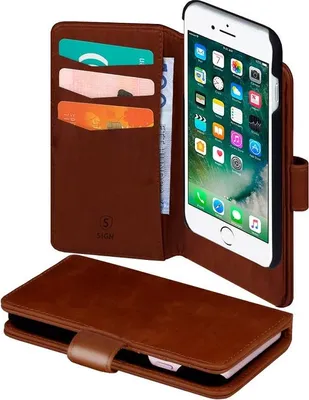 Image de Étui portefeuille 2-en-1 pour iPhone 6/6S/7/8 Plus - Marron