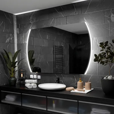 Produktbild von Badspiegel mit LED Beleuchtung - Baltimore - 90 cm, 50 cm