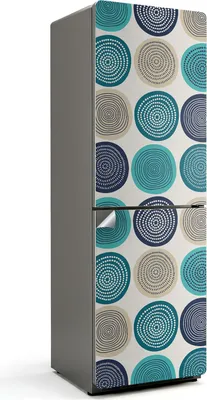 Produktbild von Kreis- und Spiralmuster – Kühlschrank Aufkleber – Klebefolie Kühlschrank – Kühlschrank Nachbildung – Kühlschrankfolie selbstklebend – Küchen Nachbildungation – 60x180 cm