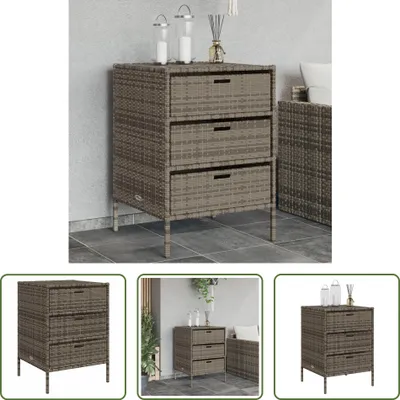Obrázek produktu pro The Living Store Zahradní skříňka Grey 55x59x80 cm Poly ratan
