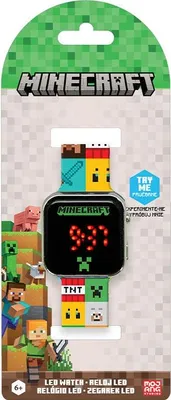 Obrázok produktu pre Minecraft LED hodinky pre deti, nastaviteľný remienok, vodeodolné