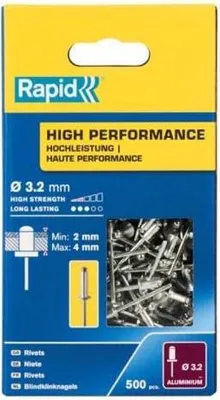 Immagine prodotto di RAPID - Rivetti - 3,2 x 8 mm alluminio ALU - Scatola da 500 pezzi