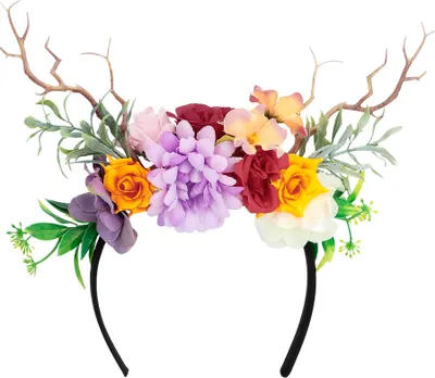 Produktbild von Diadem mit bunten Blumen und Zweigen Elfe Fee Kostüm-Zubehör