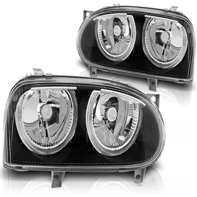 Produktbild von Scheinwerfer Angel Eyes passend für VW Golf 3 1991–97 Schwarz
