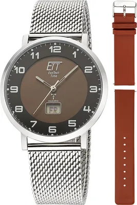 ETT Eco Tech Time EGS-11624-22MS Funk-Solar Herrenuhr Atacama Edelstahl mit 2 Bändern 1