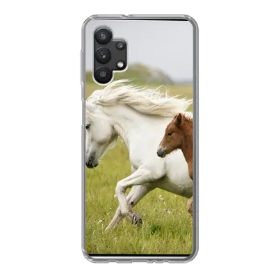 Produktbild von MuchoWow® Handyhülle Schutzhülle Hülle für Samsung Galaxy A32 5G Pferde - Tiere - Gras Silikon Softcase Handy Hülle - Softcase