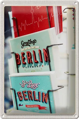 Produktbild von Blechschild Reise 20x30cm Berlin Deutschland Postkarte