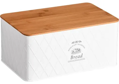 Image de KESPER Boîte à pain avec planche 28 X 18 X 13 cm Blanc 18046