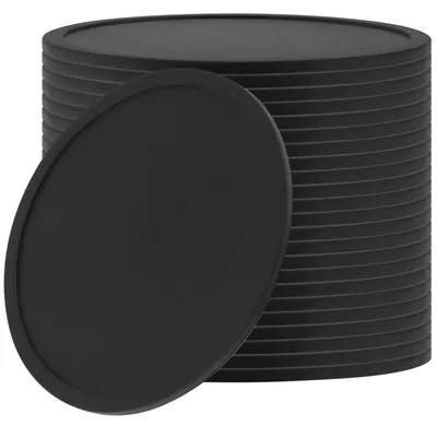 Image de Omgoods - Lot de 24 sous-verres en silicone noir pour boissons