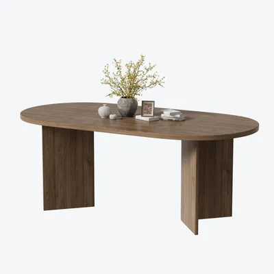 Obrázok produktu pre TWSOUL Konferenčný stôl Moderný jedálenský stôl, dlhý jedálenský stôl, konferenčný stôl, 200 × 90 cm nohy stola v tvare V, veľká stolová doska pre 6-8 osôb